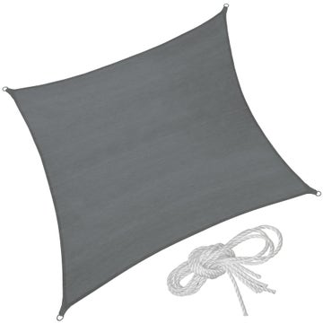 Vierkant zonneluifel van polyethyleen, grijs