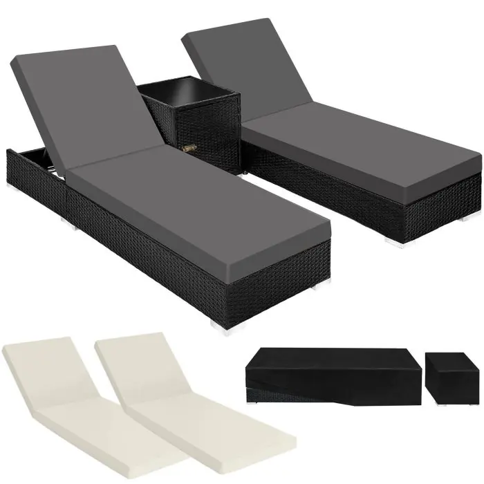 Set van 2 wicker ligbedden