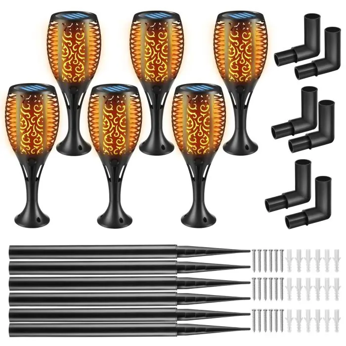 Set van 6 solarlampen Flare