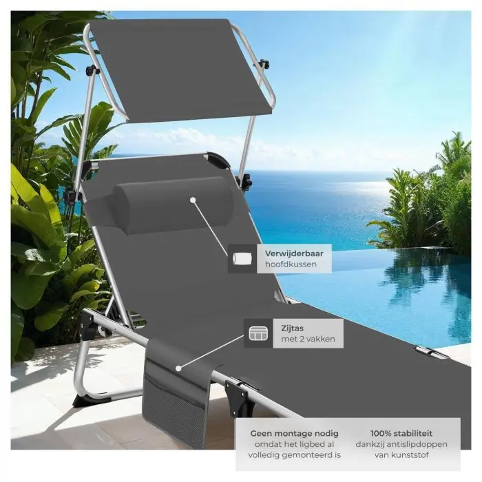 Aluminium ligstoel Aurelie online shoppen | tectake