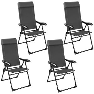Inklapbare campingstoel M&uuml;ritz met hoofdkussen, aluminium