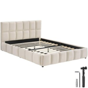 Stoffen bed Shirley met lattenbodem, draagkracht 250 kg
