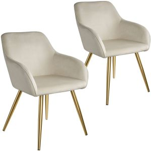Eetkamerstoel Marilyn fluweellook, gouden poten