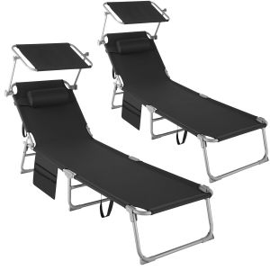Set van 2 ligbedden Chlo&eacute; 4 niveaus met hoofdkussen