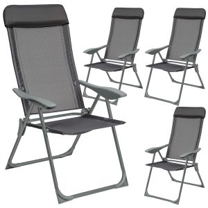 4 opvouwbare aluminium tuinstoelen met rugleuning