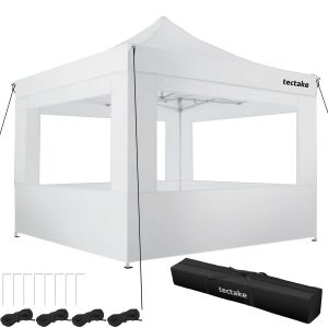 Aluminium opvouwbaar tuinpaviljoen 3 &times; 3 m met 4 zijwanden