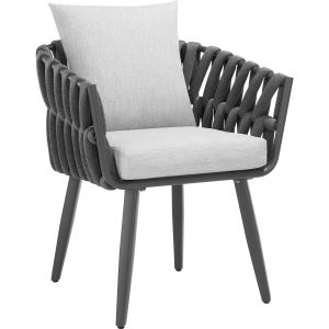 Lugano-stoel in touwdesign met aluminium frame