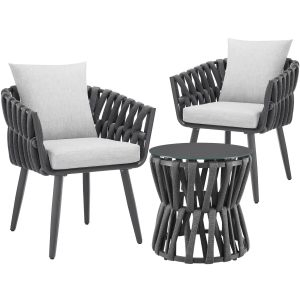 Set Lugano in touwdesign, aluminium frame, schroefpoten